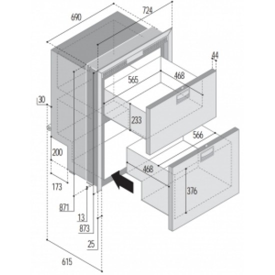 Buzdolabı ve dondurucu. Model DW210 DTX