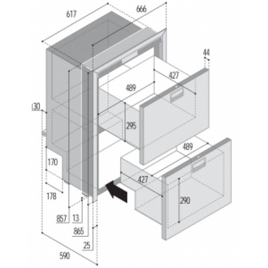 Vitrifrigo Buzdolabı. DW180 OCX2 RFX