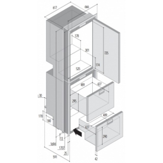 Buzdolabı/dondurucu. Model DW360 OCX2 