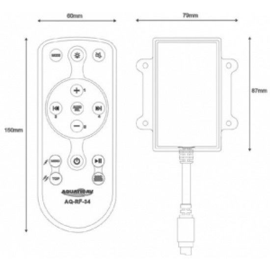Aquatic AQ-RF-34 radyo frekanslı el tipi kumanda