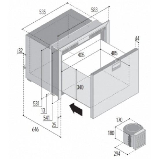 Vitrifrigo dondurucu. DW100 OCX2 BTX